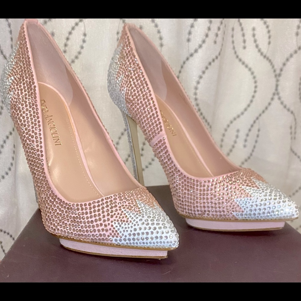 Women's Pink Pointed Toe Platform Court Shoes Kassim High Heel
